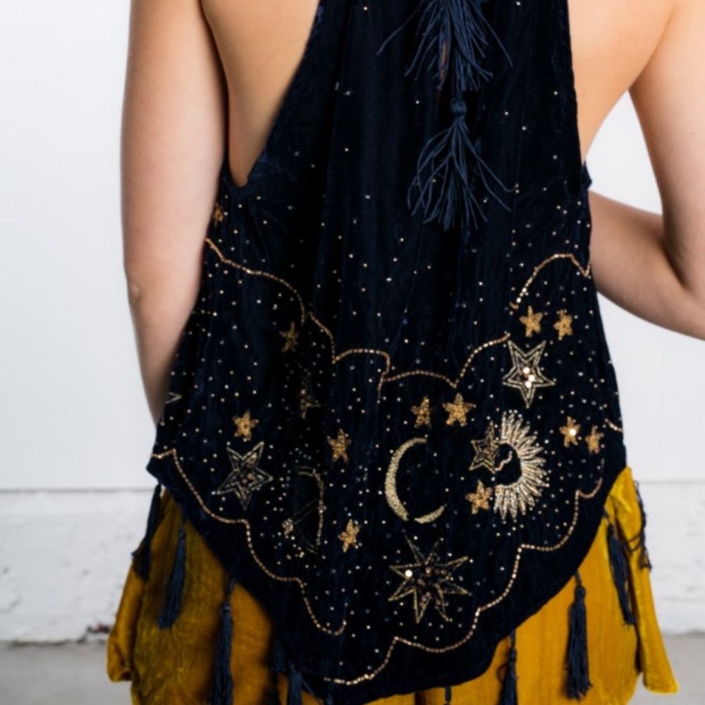 NWT Free People Velvet Midnight Magic Tank - Picture 2 of 8